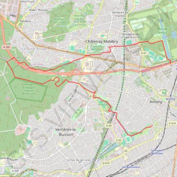 Trace GPS Antony - Le Ru des Godets, itinéraire, parcours