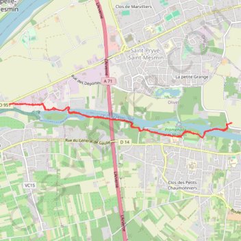 Trace GPS Olivet les bords du Loiret, itinéraire, parcours