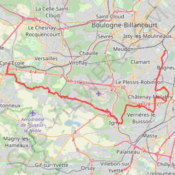 Trace GPS De la forêt de Versailles à la Coulée Verte, itinéraire, parcours