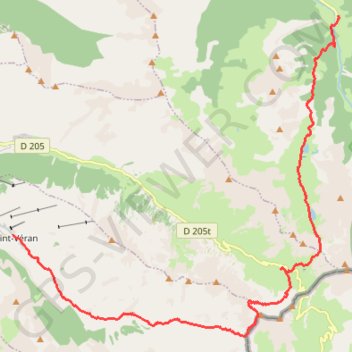 Trace GPS Tour du Queyras, j8, de L'Échalp à Saint-Véran, itinéraire, parcours