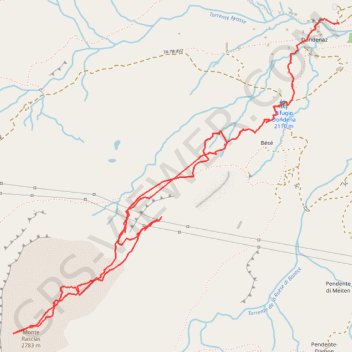 Trace GPS Monte Rasciàs, itinéraire, parcours