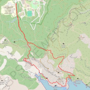 Trace GPS La Roche Percée de Morgiou depuis Luminy, itinéraire, parcours