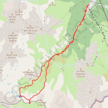 Trace GPS Boucle autour du refuge du Thabor, itinéraire, parcours