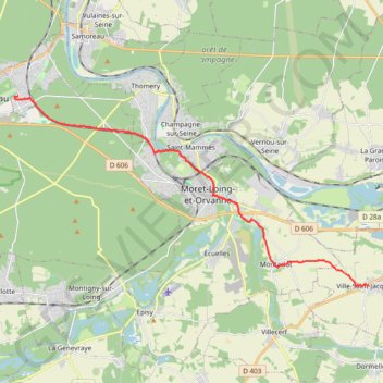 Trace GPS Avon - Ville Saint Jacques, itinéraire, parcours