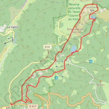 Trace GPS Lacs vosgiens, Lac des Truites, itinéraire, parcours
