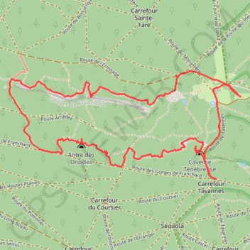 Trace GPS Les Gorges de Franchard, itinéraire, parcours