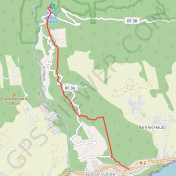 Trace GPS GRR2 Du gîte de Basse Vallée à Basse Vallée, itinéraire, parcours