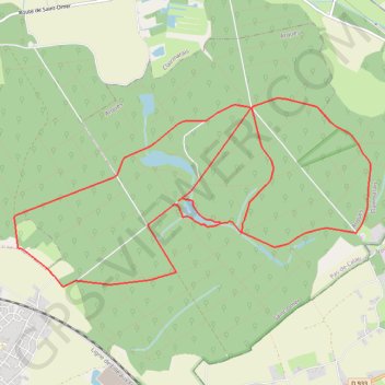 Trace GPS Balade en forêt de Rihoult-Clairmarais - Arques, itinéraire, parcours