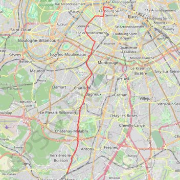 Trace GPS Massy - Paris Orsay, itinéraire, parcours