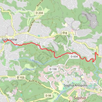 Trace GPS G3b LA BRAGUE - VALBONNE, itinéraire, parcours