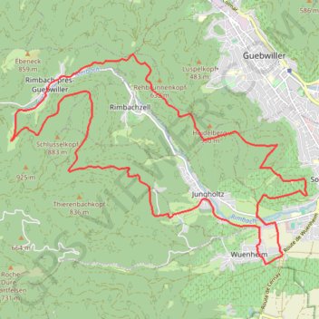 Trace GPS Guebwiller - Circuit du Diefenbach, itinéraire, parcours