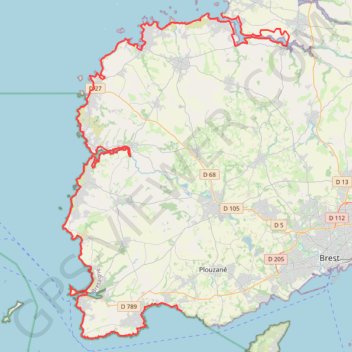 Trace GPS GR34 De Brouennou (Meuse) à Locmaria-Plouzané (Finistère), itinéraire, parcours