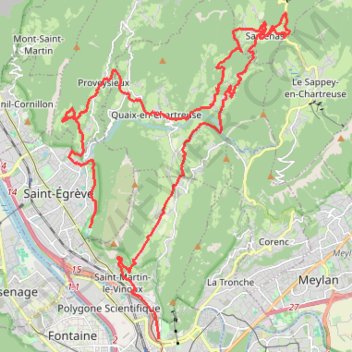 Trace GPS Tour en Chartreuse, itinéraire, parcours