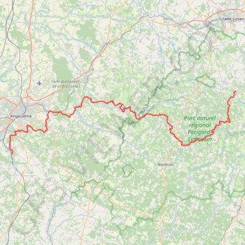 Trace GPS GR 4 : De Mouthiers-sur-Boëme (Charente) à Champagnac-la-Rivière (Haute-Vienne), itinéraire, parcours