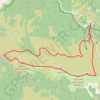 Trace GPS Mont lozere/Col du finiel, itinéraire, parcours