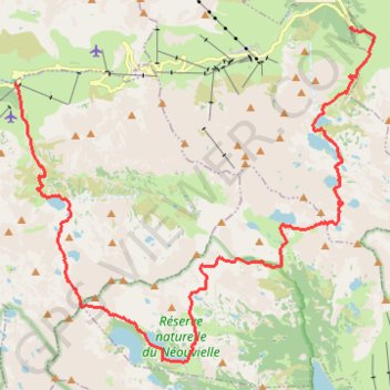 Trace GPS Circuit des Lacs entre la Mongie et Barèges - dans le Néouvielle, itinéraire, parcours