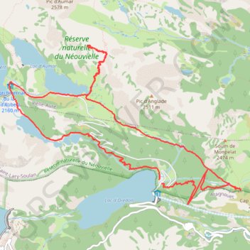 Trace GPS Lac d'Orédon - Col d'Aumar, itinéraire, parcours