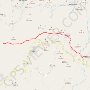Trace GPS Rando Maroc, itinéraire, parcours