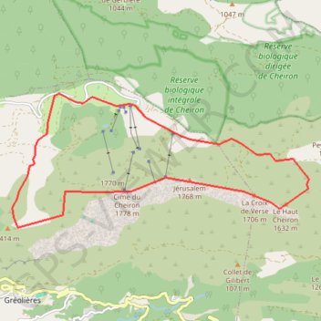 Trace GPS Cime du Cheiron - Jérusalem, itinéraire, parcours