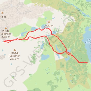 Trace GPS Le Carlit depuis les Bouillouses, itinéraire, parcours