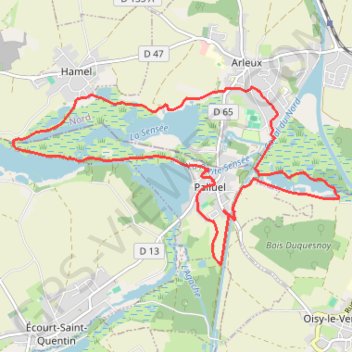 Trace GPS Les marais autour de Palluel, itinéraire, parcours