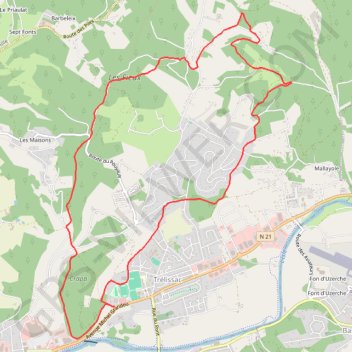 Trace GPS Circuit Lauterie - Le Crapa à Trélissac, itinéraire, parcours