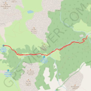 Trace GPS Cabane de Pedain, itinéraire, parcours