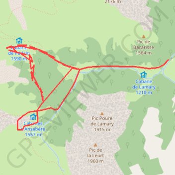 Trace GPS Cabanes d'ansabère, itinéraire, parcours