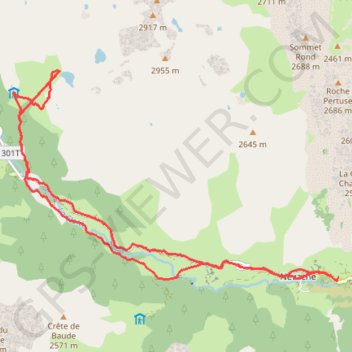 Trace GPS Névache, refuge de Ricou et lac Laramon, itinéraire, parcours