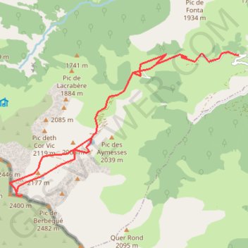 Trace GPS Tuc de Bignau depuis Lasserre, itinéraire, parcours