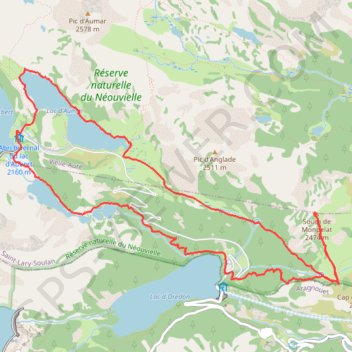 Trace GPS Orédon-Aumar-Estoudou, itinéraire, parcours