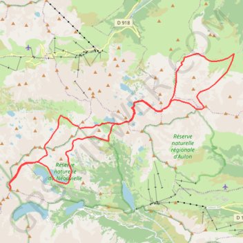 Trace GPS Montée au Neouvielle par le col d'houlette d'ancizan, itinéraire, parcours