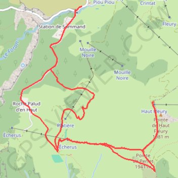 Trace GPS Circuit Pointe de Perret - Haut Fleury, itinéraire, parcours