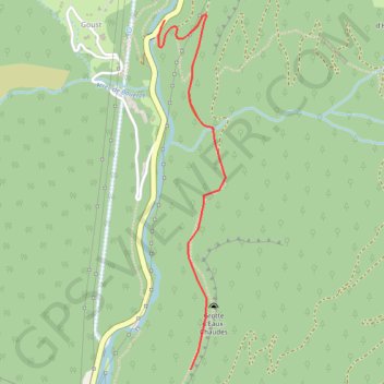 Trace GPS Grotte des Eaux-Chaudes, itinéraire, parcours