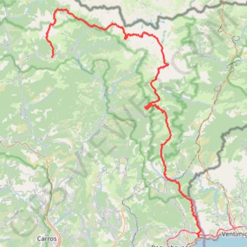 Trace GPS Saint-Dalmas - Menton, itinéraire, parcours