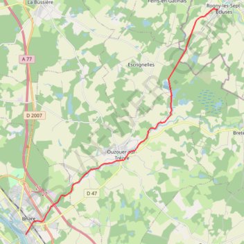 Trace GPS Des Sept-écluses au Pont-canal, itinéraire, parcours