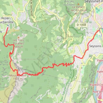Trace GPS Le Moucherotte par la face Est (depuis Seyssins le Prisme), itinéraire, parcours