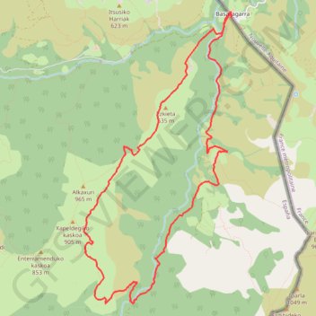 Trace GPS Bassassagar - Urrizate - Irubela, itinéraire, parcours