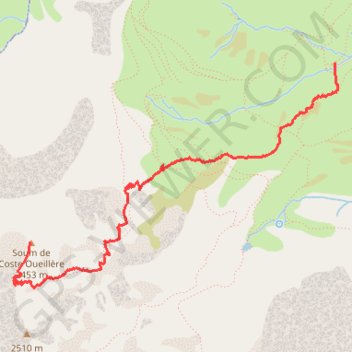 Trace GPS Soum de Coste Oueillère, itinéraire, parcours
