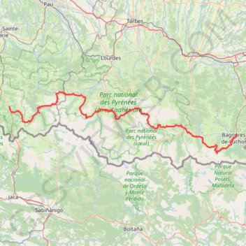 Trace GPS Juzet-de-Luchon - Etsaut, itinéraire, parcours