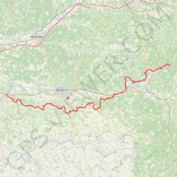 Trace GPS GR6 De Sainte Foy la-Grande (Gironde) à les Eyzies-de-Tayac-Sireuil (Dordogne), itinéraire, parcours