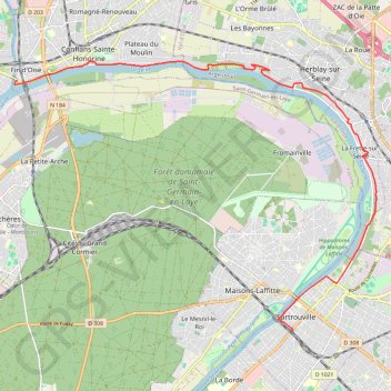 Trace GPS De Conflans à Sartrouville, itinéraire, parcours
