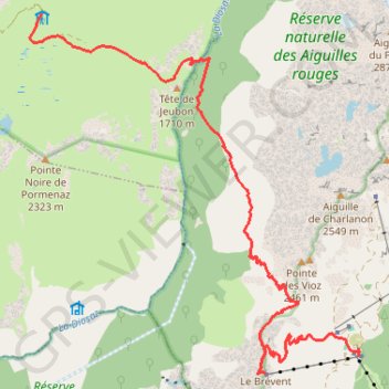 Trace GPS Planpraz - Refuge Moede Anterne, itinéraire, parcours