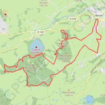 Trace GPS Sancy - Puy Montchal - Secteur Besse, itinéraire, parcours