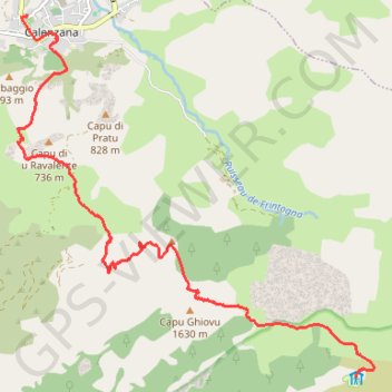 Trace GPS Calenzana - Refuge de l'Ortu di u Piobbu, itinéraire, parcours
