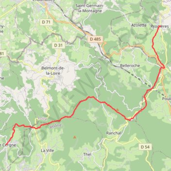 Trace GPS Propières - Le Cergne, itinéraire, parcours