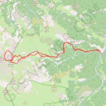 Trace GPS Bussaia - canale N e versante SE, itinéraire, parcours
