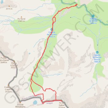 Trace GPS Pic de Gabiet, itinéraire, parcours