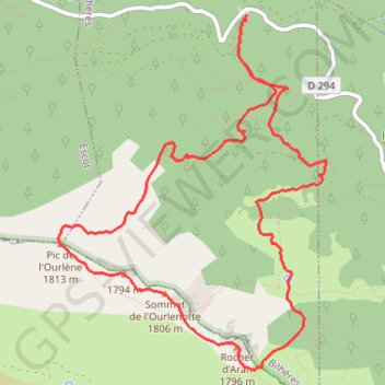 Trace GPS Pic de l'Ourléne, Ourlénotte, Rocher d'Aran depuis le col de Marie Blanque, itinéraire, parcours