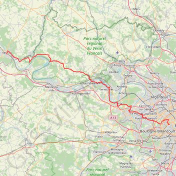 Trace GPS Paris-Vernon-audax, itinéraire, parcours